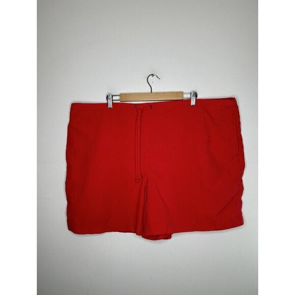 L.L. Bean Bright Red Pull On Short Swim Short Swimwear Pockets Womens Size 2X - Picture 1 of 9